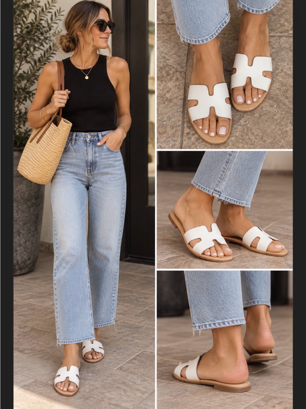 Steven by Steve Madden White Slide Sandals